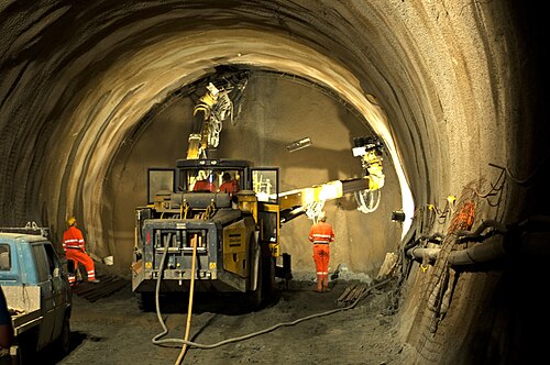 Bild einer Bohrung für den Koralmtunnel